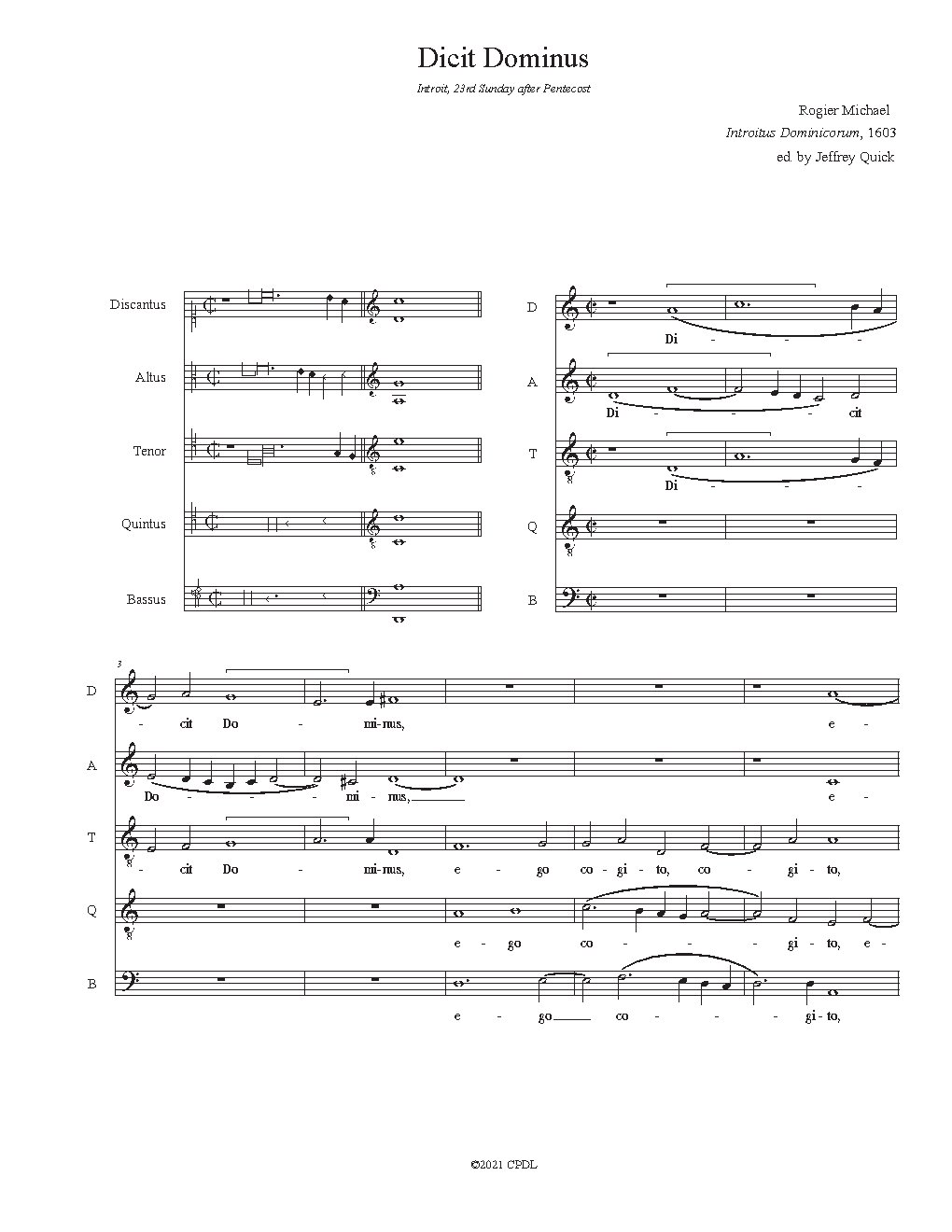 Dicit Dominus - Choir Script PDF Thumbnail
