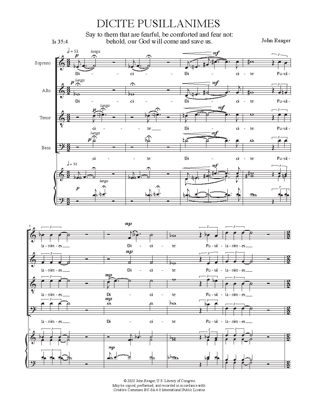 Dicite pusillamines|{{NoCo|Advent Motets