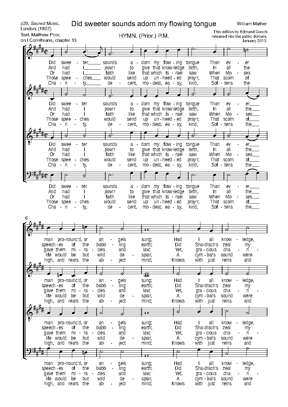 Did sweeter sounds adorn my flowing tongue - Choir Script PDF Thumbnail