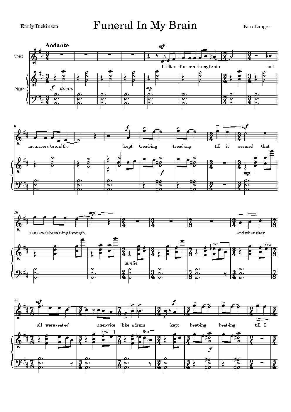 Dickinson Songs: Funeral