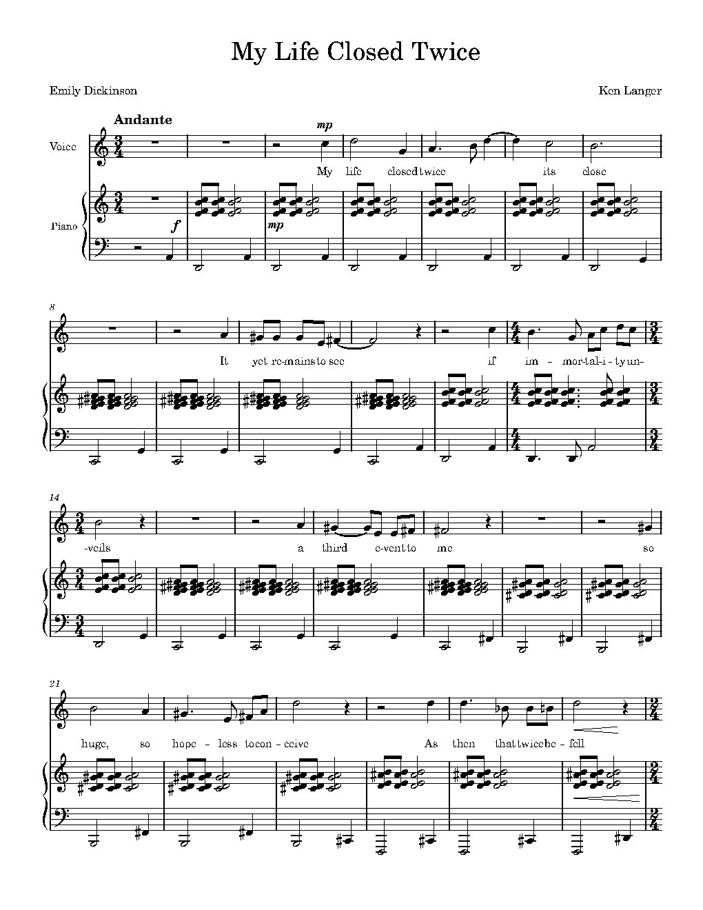 Dickinson Songs: My Life