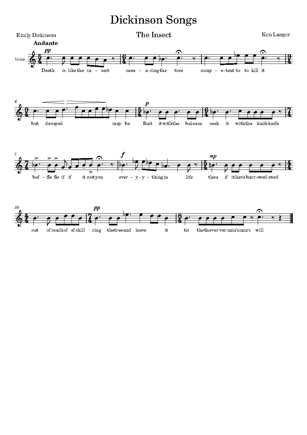 Dickinson Songs: The Insect