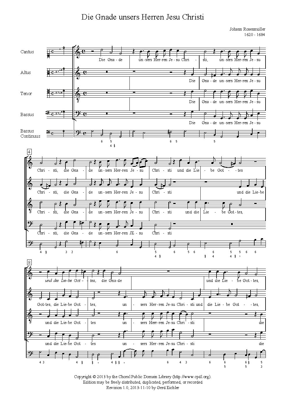 Die Gnade unsers Herren Jesu Christi - Choir Script PDF Thumbnail