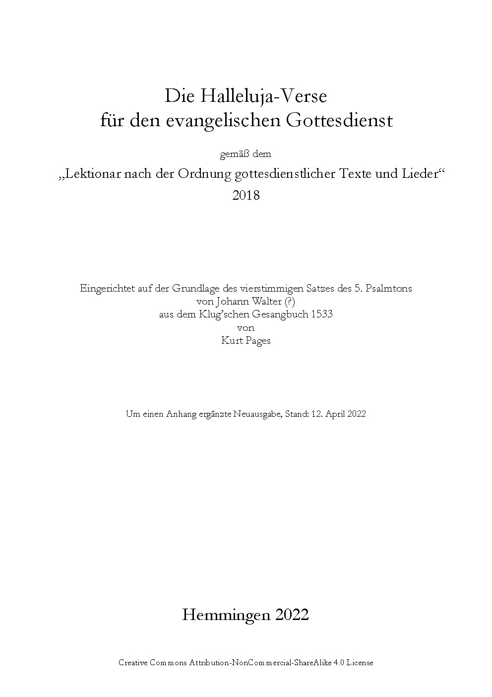 Die Halleluja-Verse für den evangelischen Gottesdienst