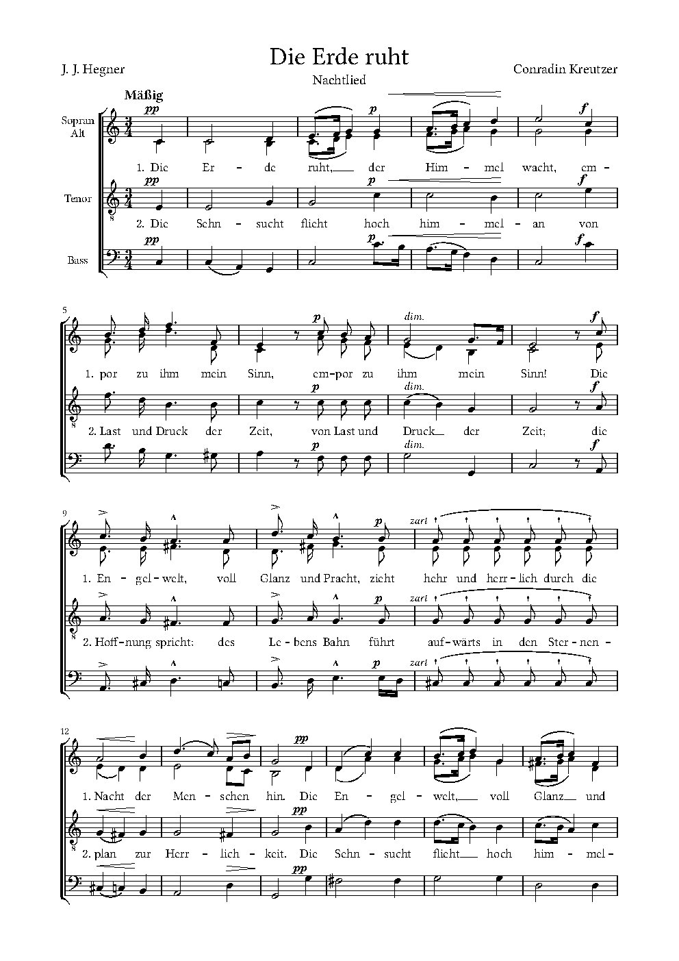 Die Erde ruht - Choir Script PDF Thumbnail