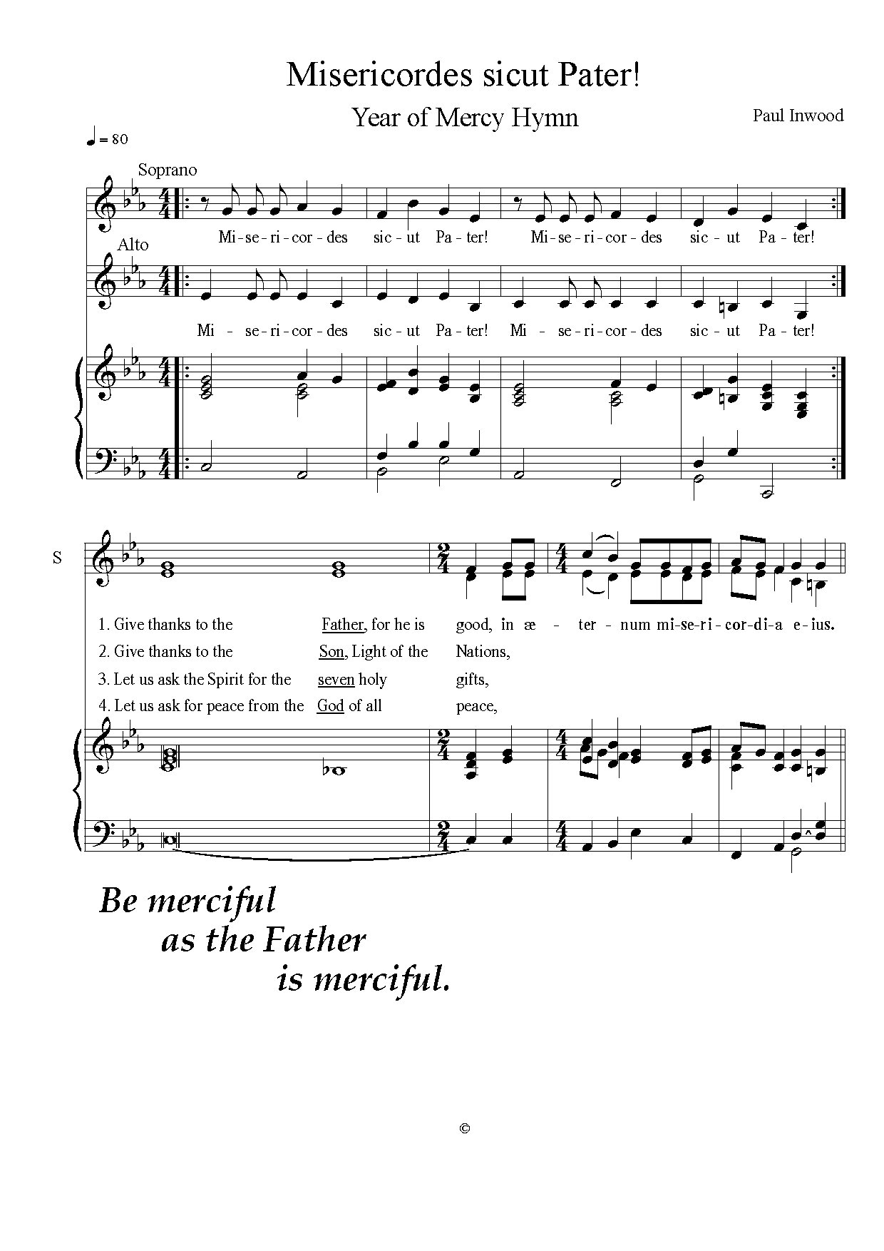 Misericordes Sicut Pater - Download Choir Script PDF