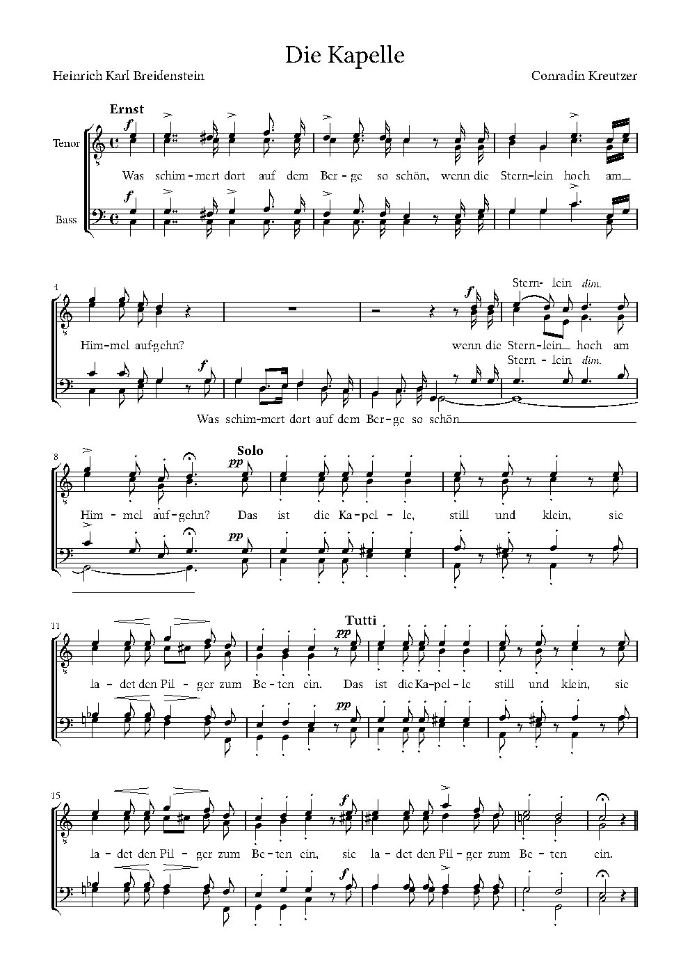 Die Kapelle (Was schimmert) - Choir Script PDF Thumbnail