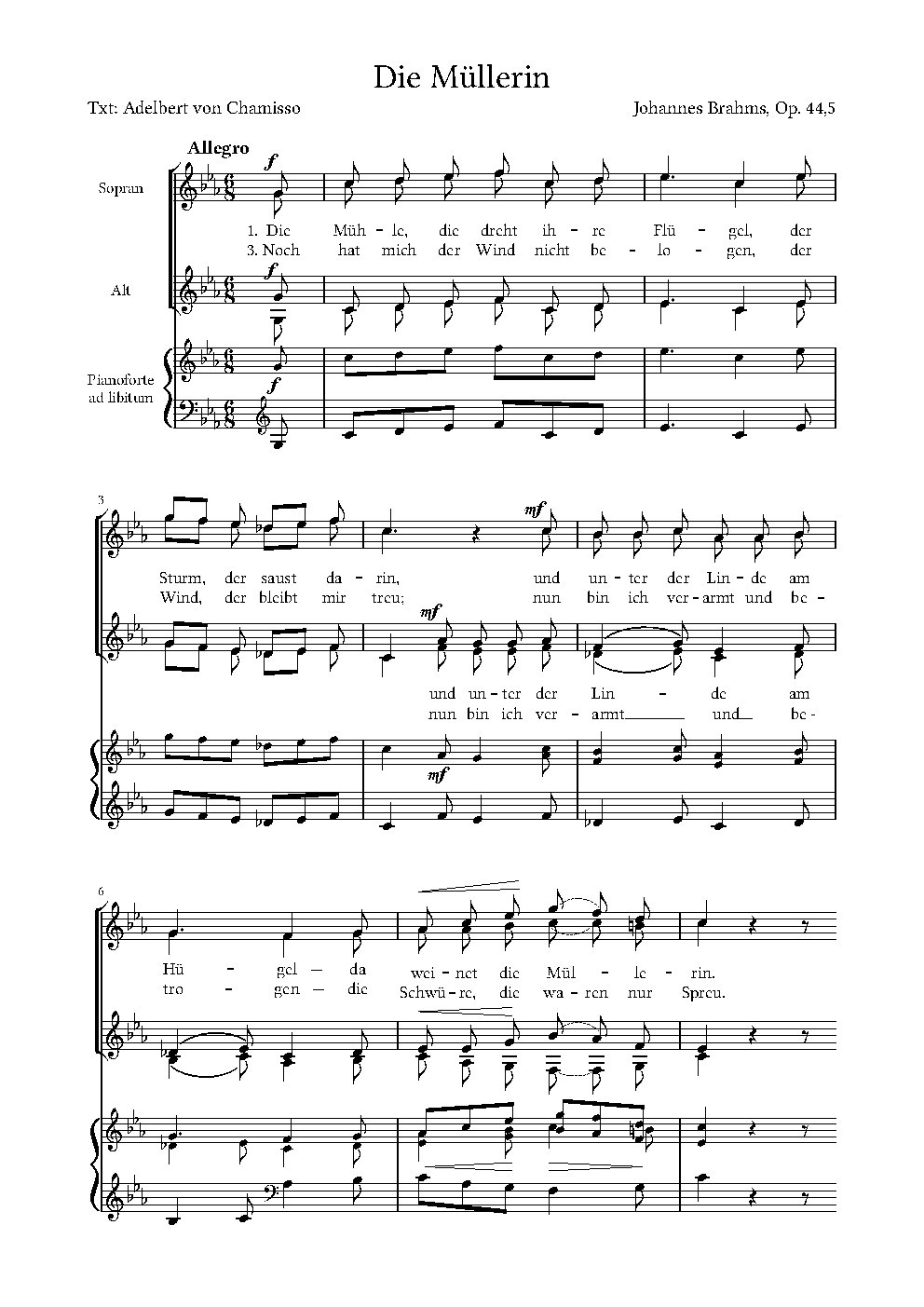 Die Müllerin, Op. 44, No. 5|12 Lieder und Romanzen, Op.44