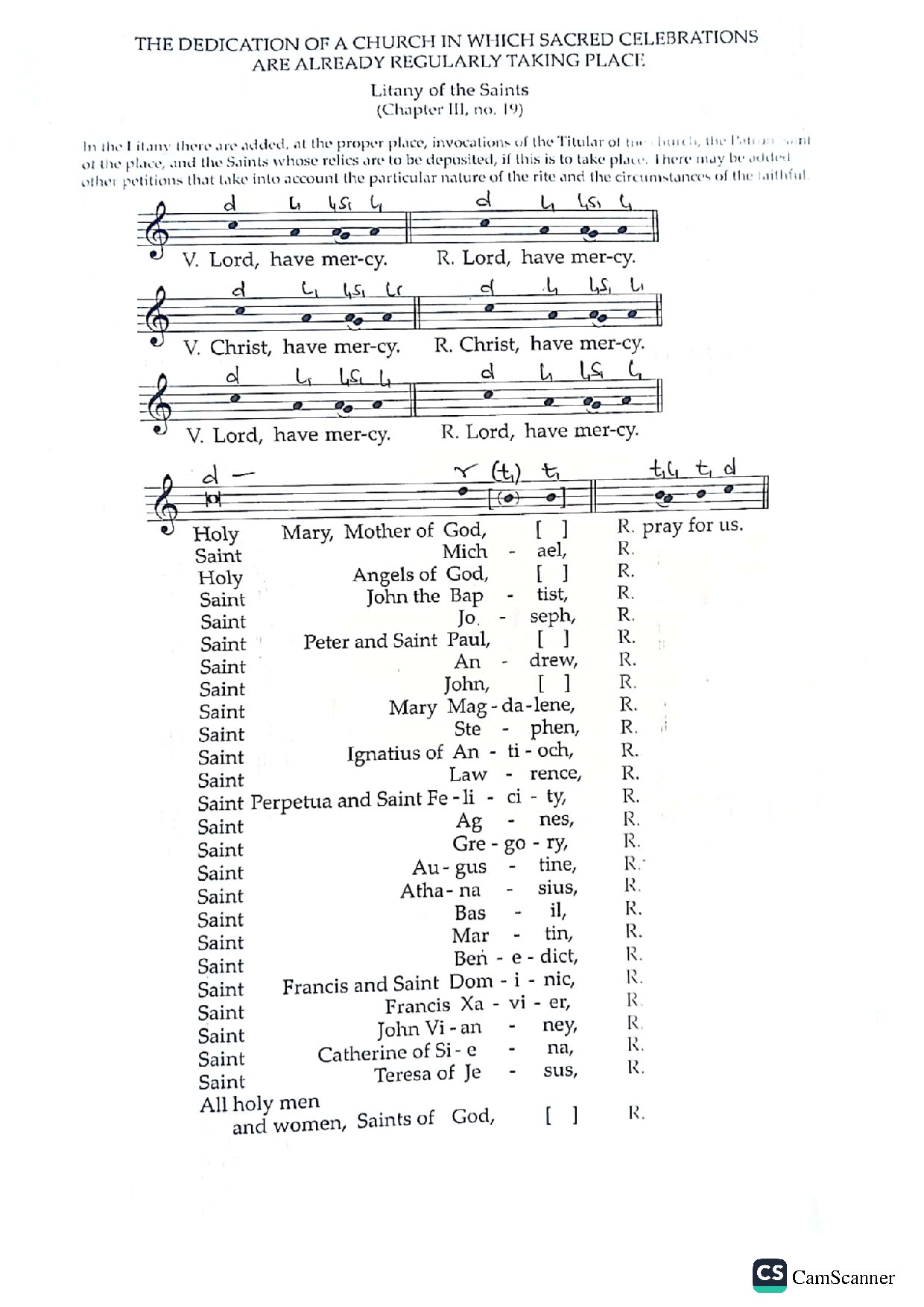 Litany Of The Saints 1 - Download Choir Script PDF