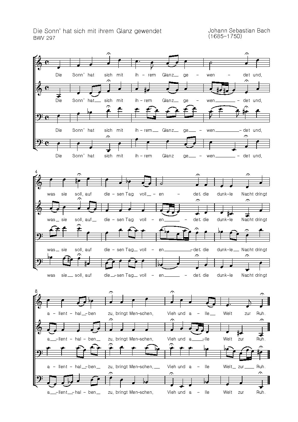 Die Sonn hat sich - Choir Script PDF Thumbnail