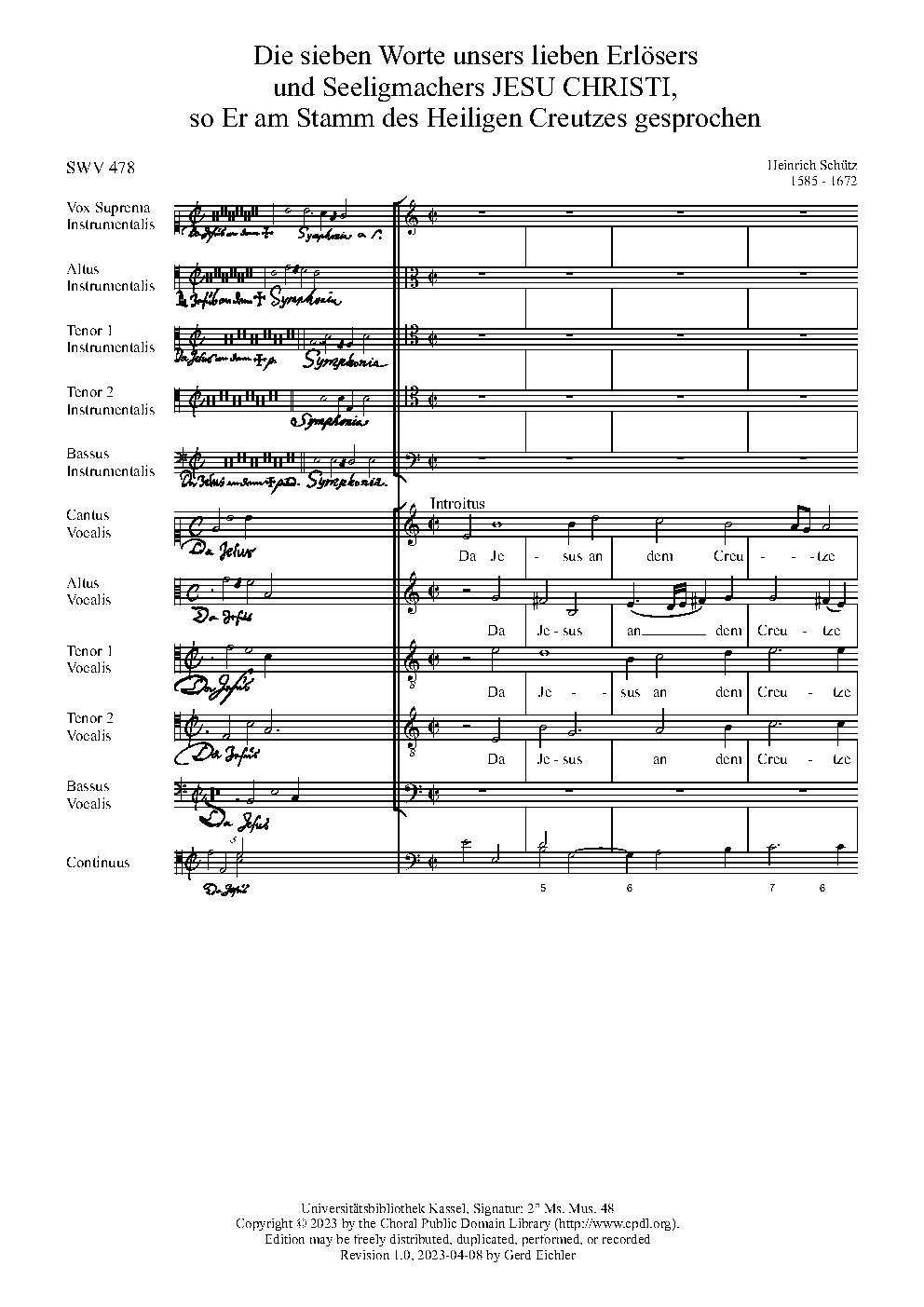 Die Sieben Worte Jesu Christi am Kreuz - Choir Script PDF Thumbnail