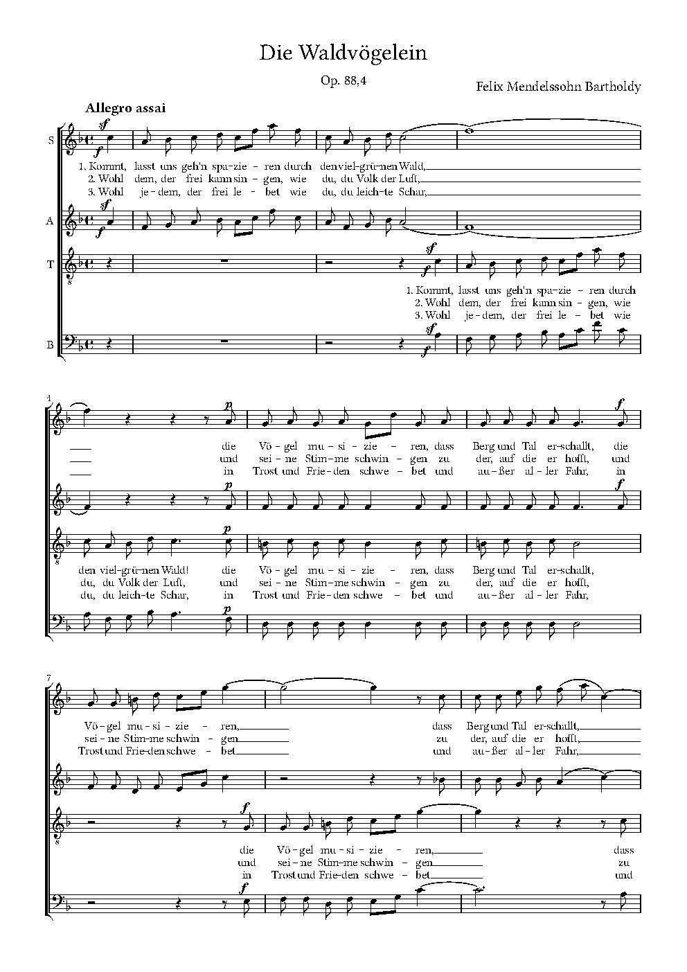 Die Waldvögelein, Op. 88, No. 4