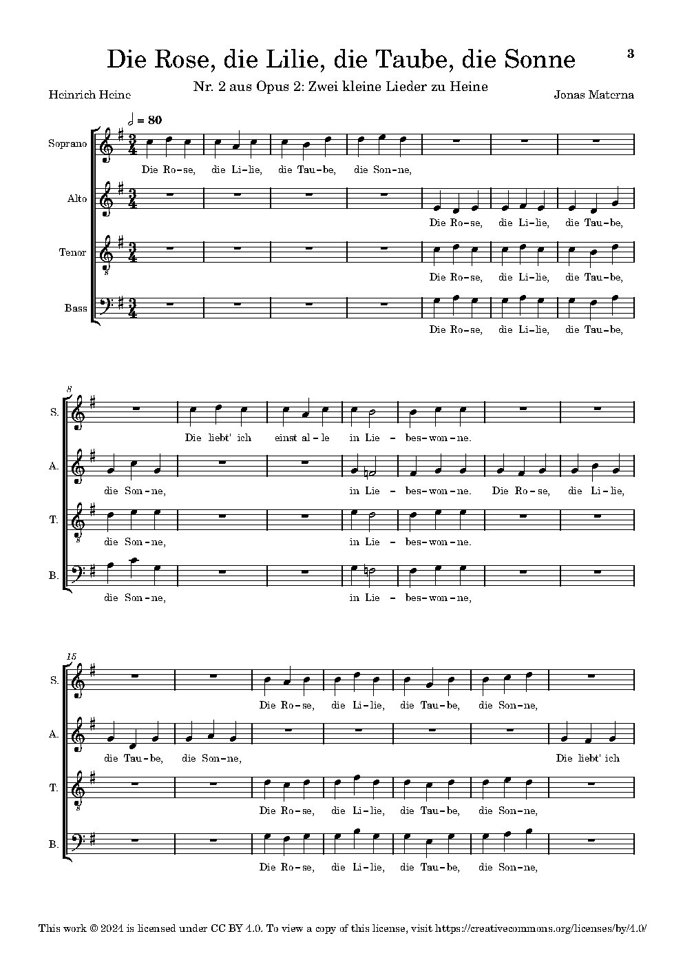 Die Rose, die Lilie, die Taube, die Sonne. Op. 2, Teil 2