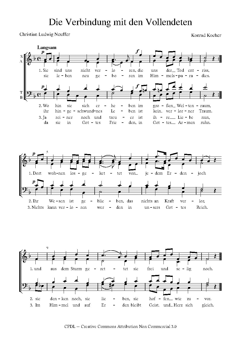 Die Verbindung mit den Vollendeten - Choir Script PDF Thumbnail
