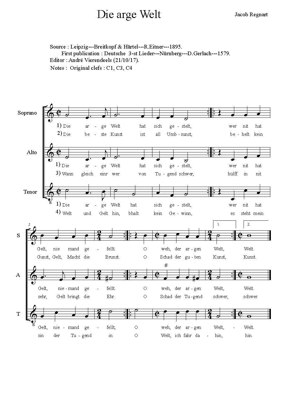 Die arge Welt - Choir Script PDF Thumbnail