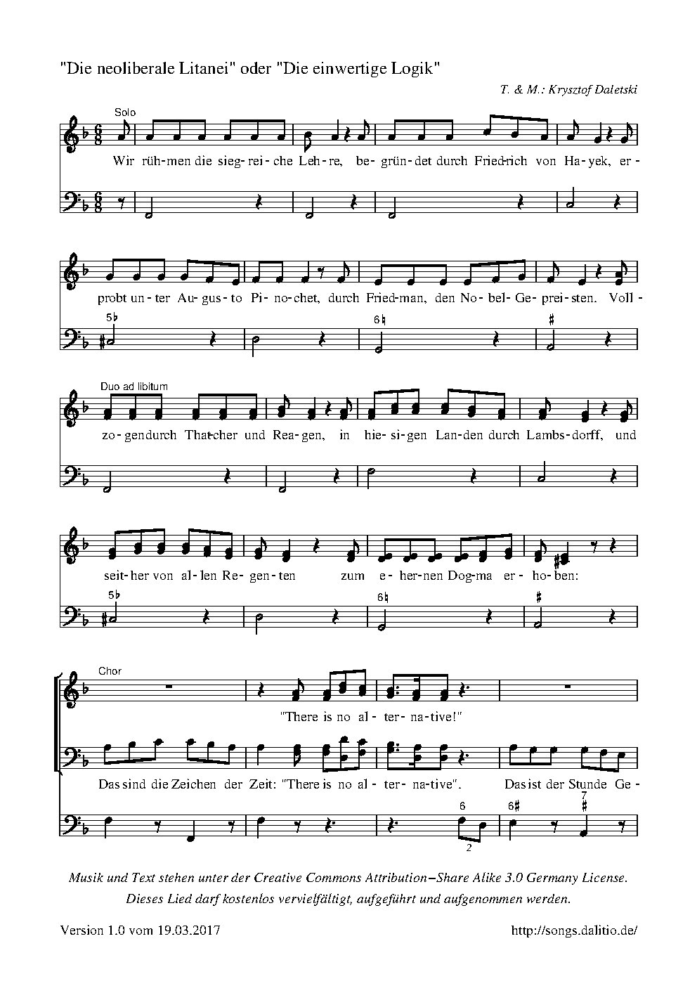 Die neoliberale Litanei - Choir Script PDF Thumbnail