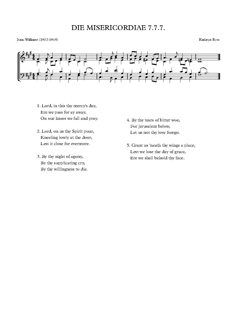 DIE MISERICORDIAE - Choir Script PDF Thumbnail