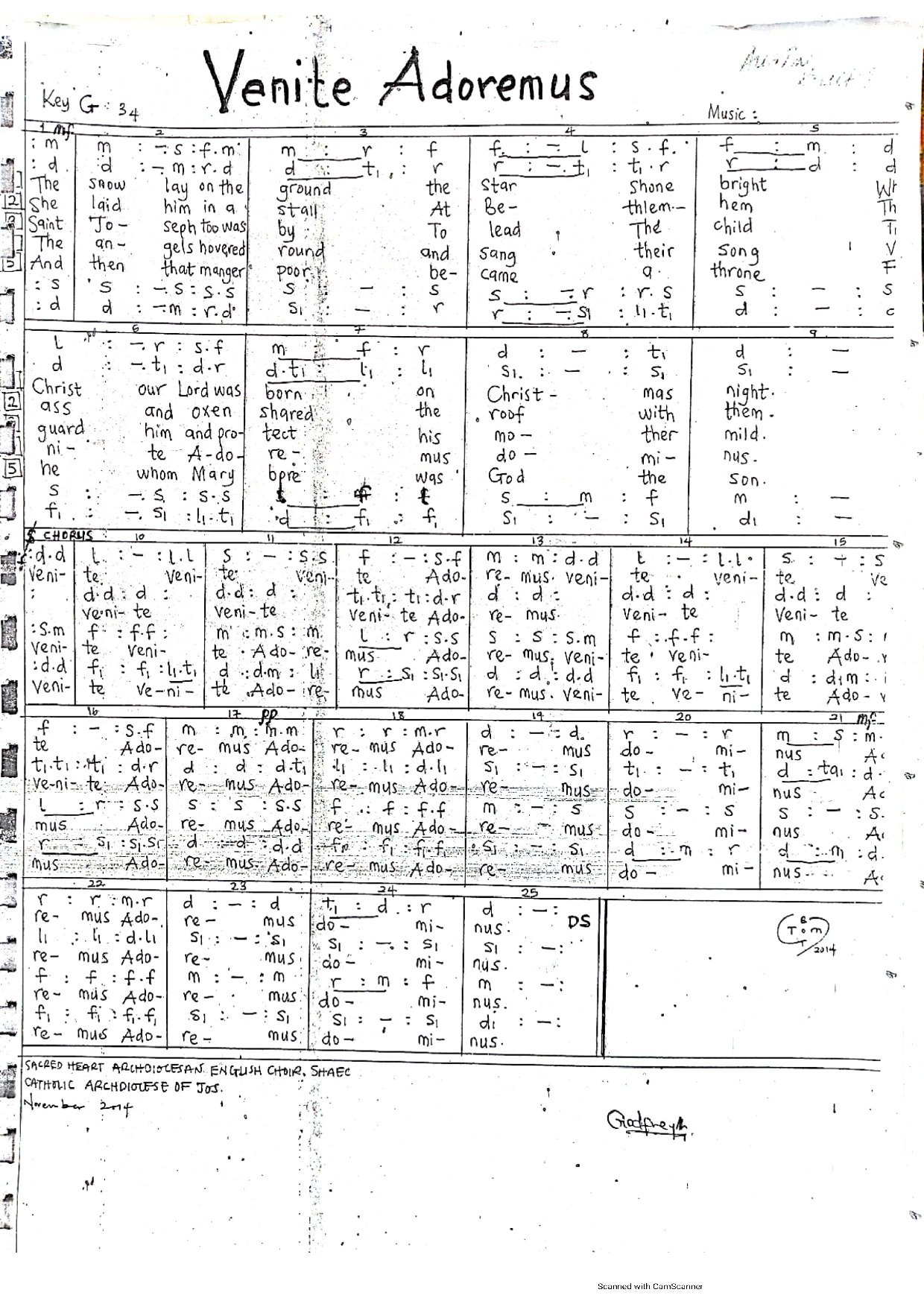 Venite Adoremus - Download Choir Script PDF