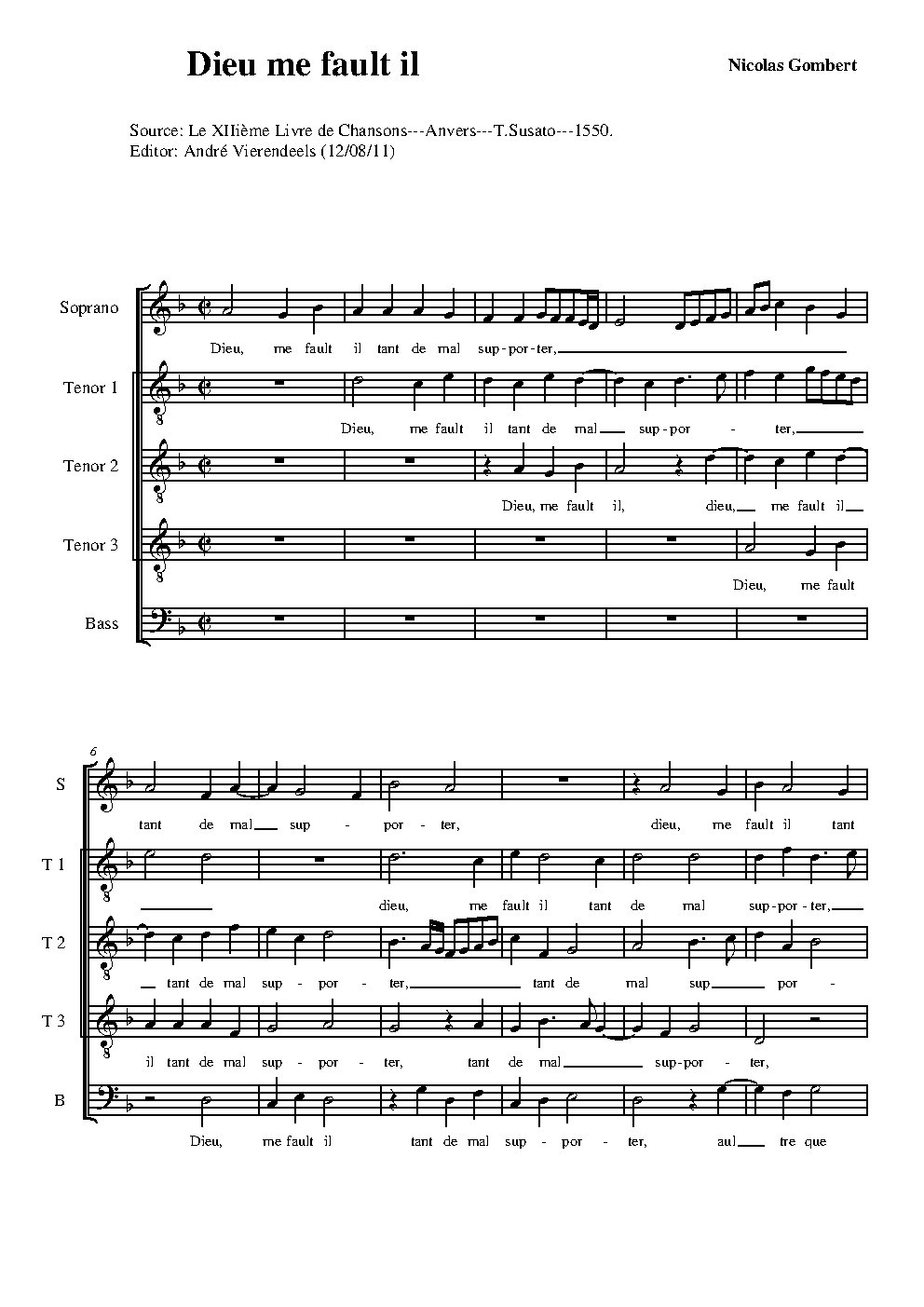 Dieu me fault il - Choir Script PDF Thumbnail