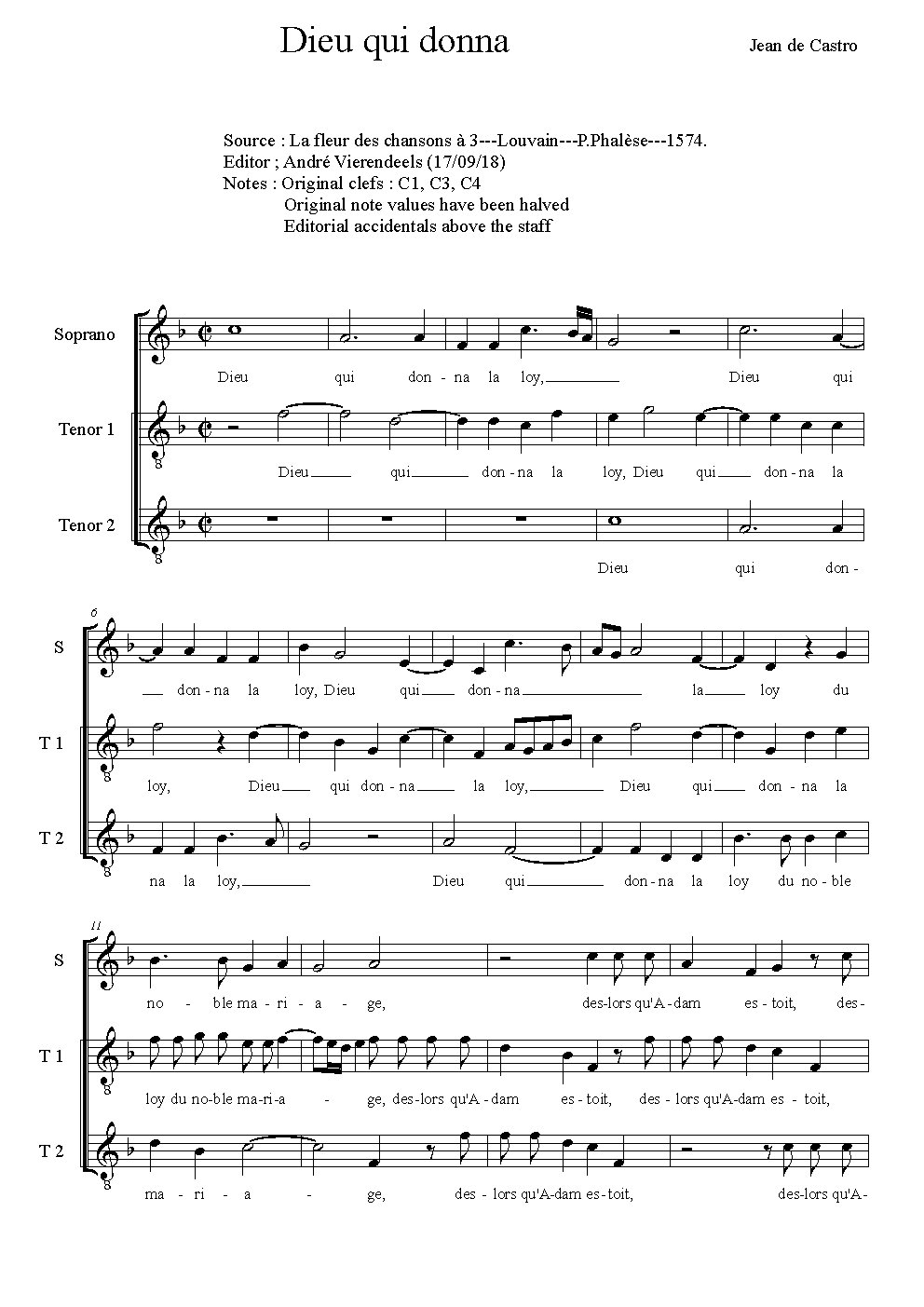 Dieu qui donna - Choir Script PDF Thumbnail