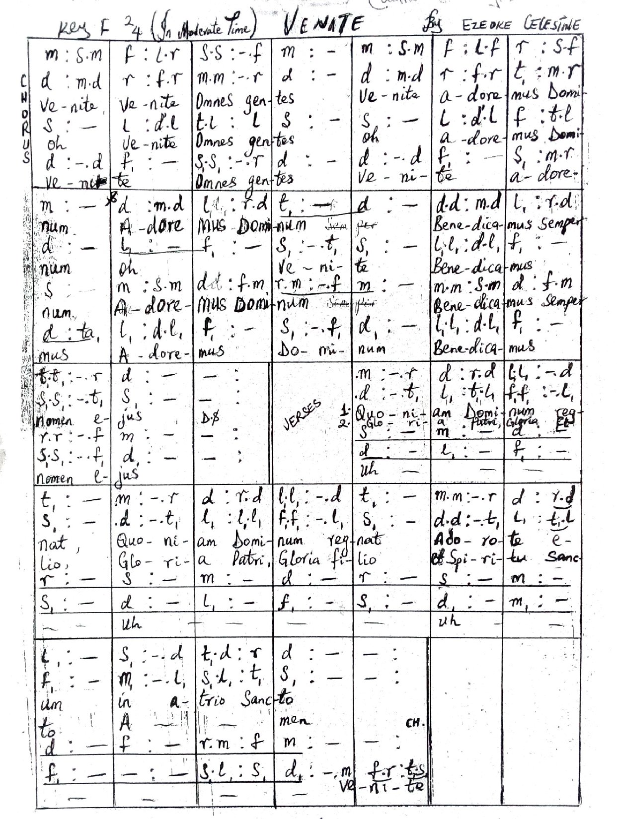 Venite - Download Choir Script PDF