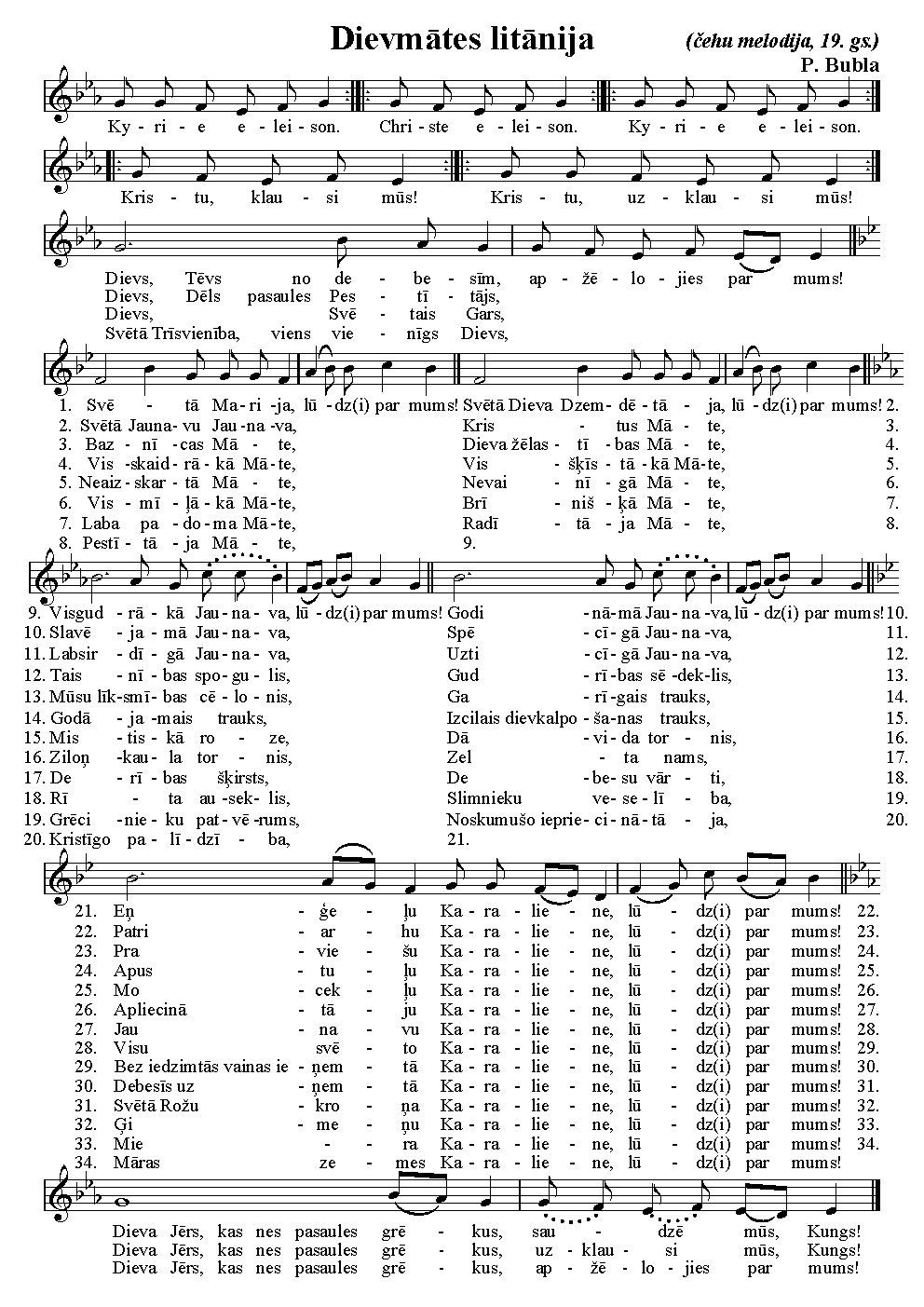 Dievmātes litānija (čehu melodija) (Litanie k Panně Marii)
