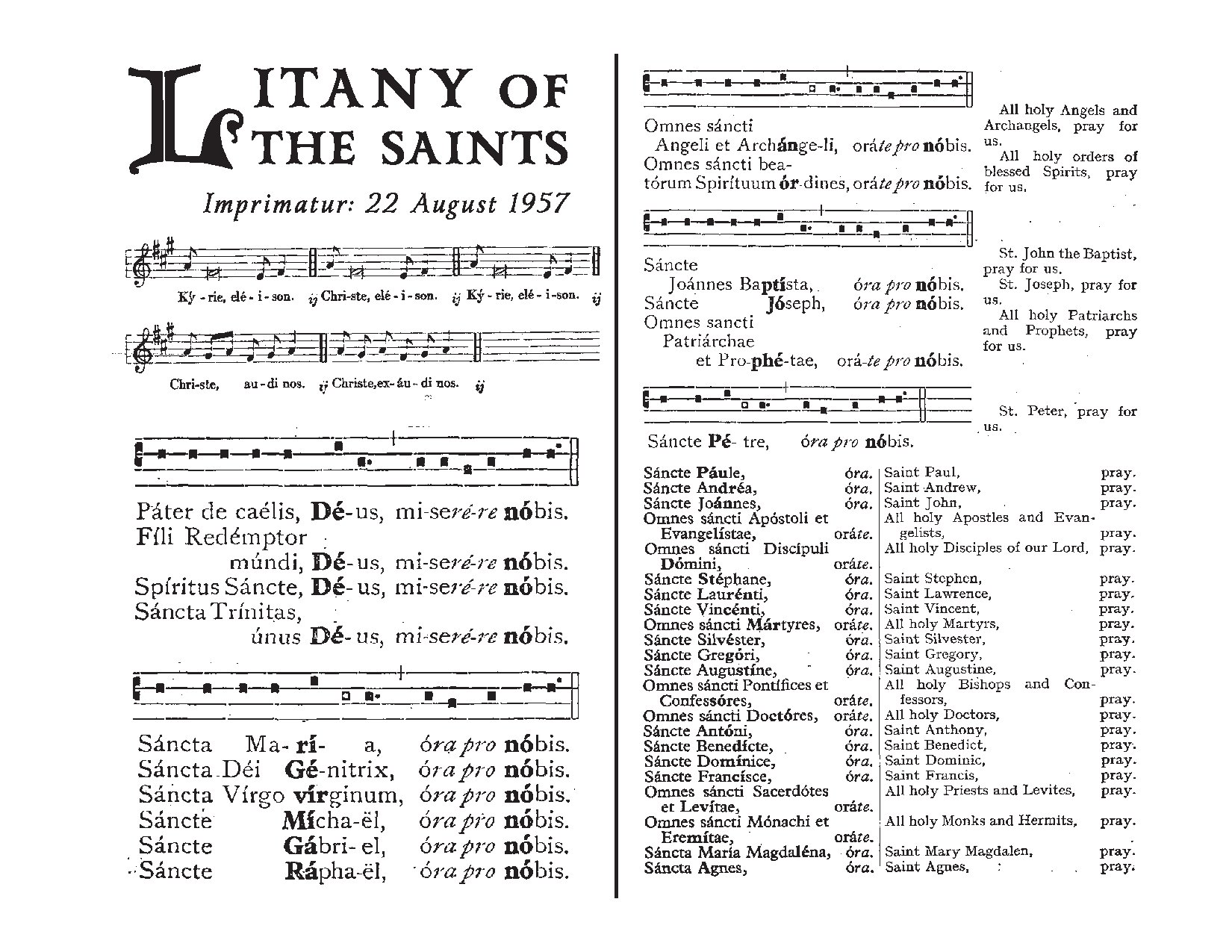 Litany Of The Saints - Download Choir Script PDF
