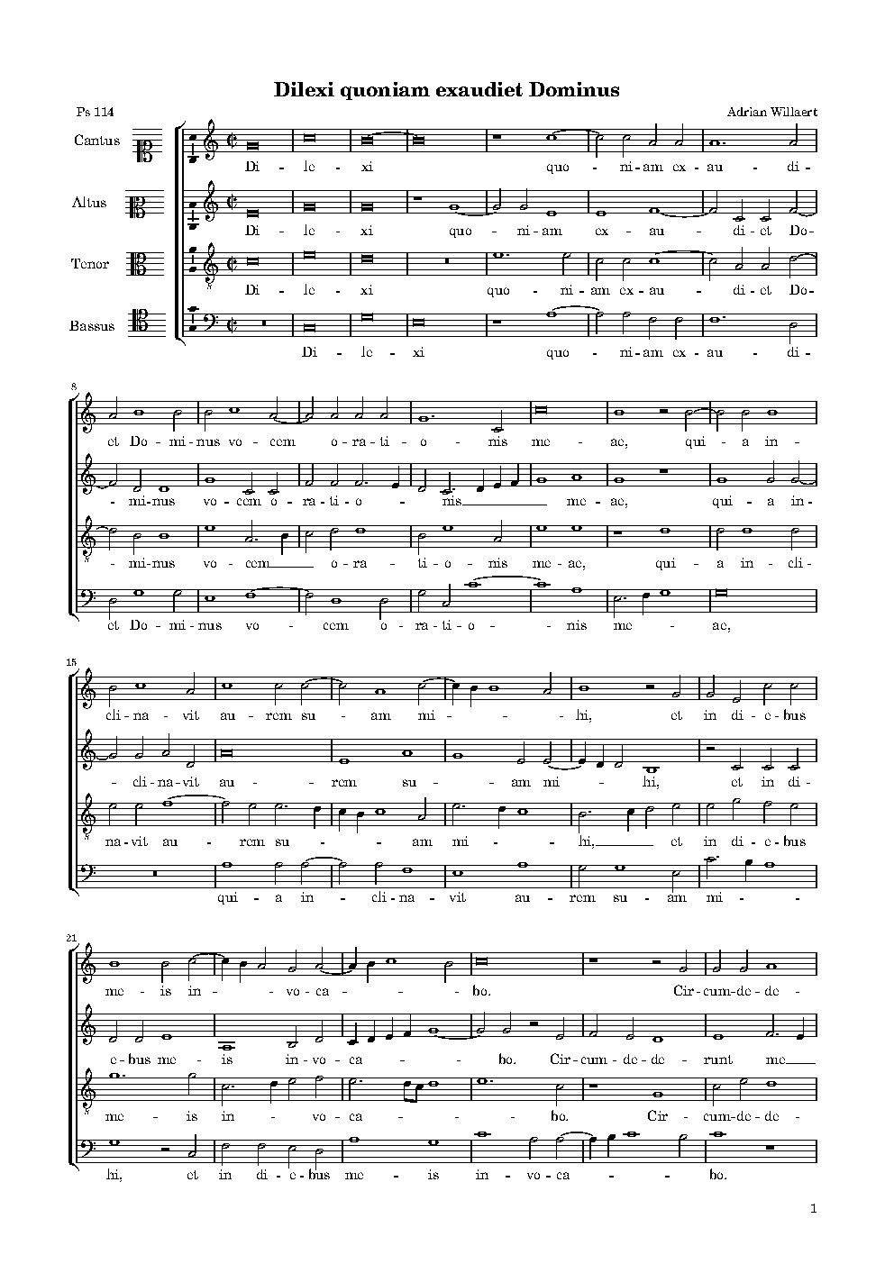Dilexi quoniam exaudiet Dominus - Choir Script PDF Thumbnail