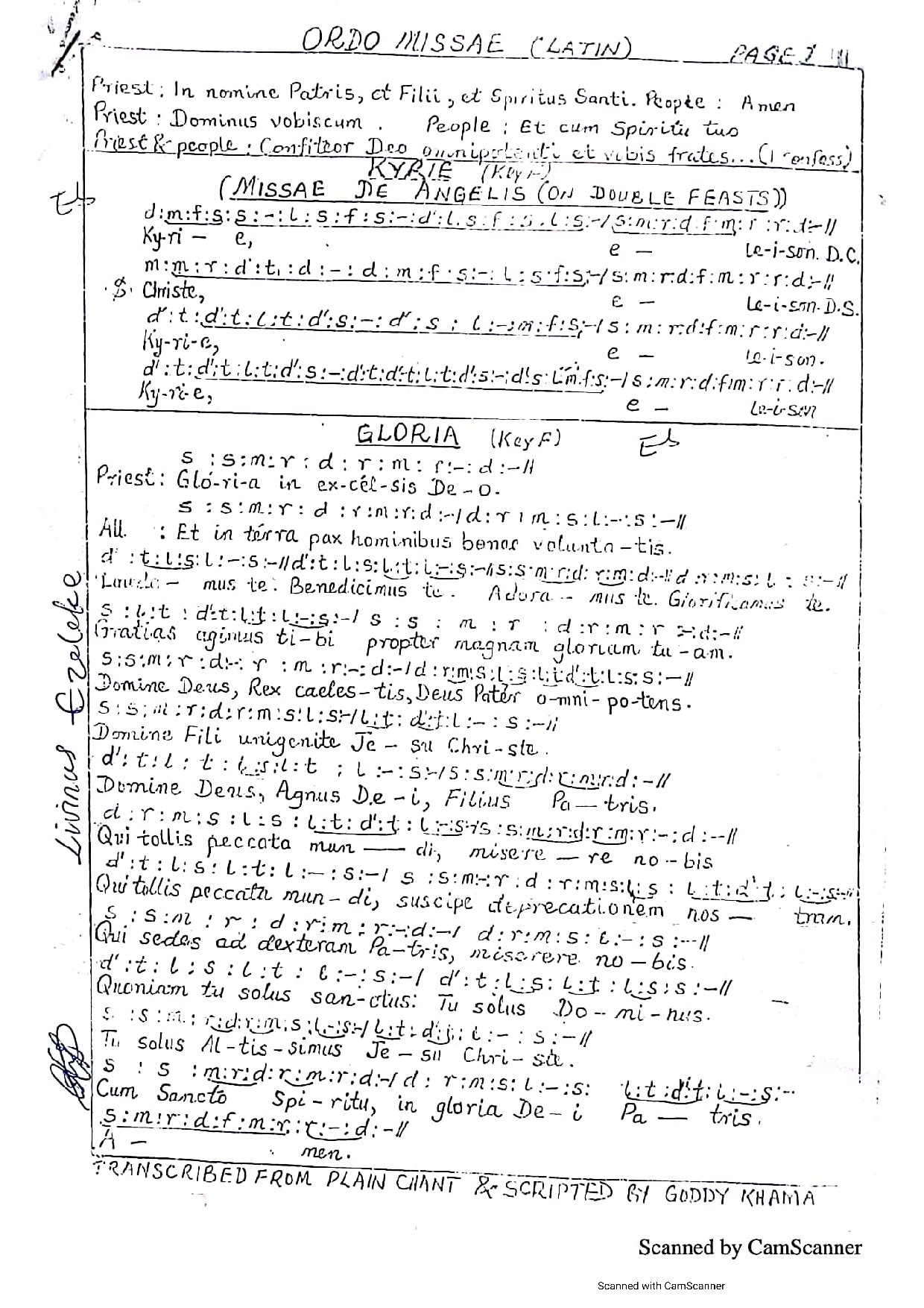Order Of The Mass (missa De Angelis) - Download Choir Script PDF