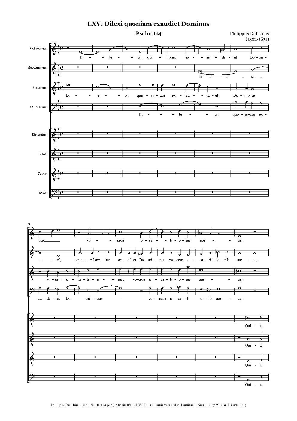 Dilexi quoniam exaudiet Dominus - Choir Script PDF Thumbnail