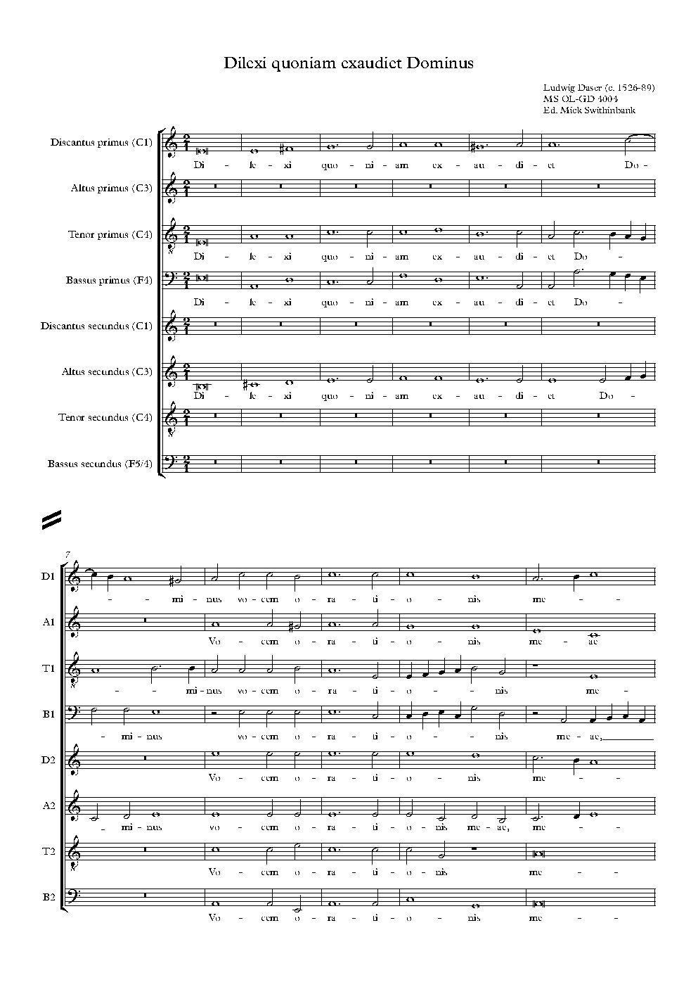 Dilexi quoniam exaudiet Dominus - Choir Script PDF Thumbnail