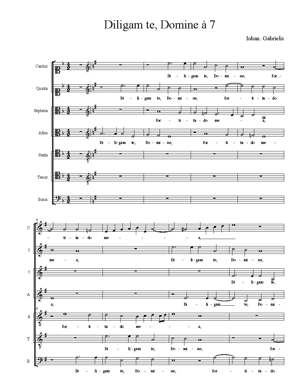 Diligam te, Domine à 7 - Choir Script PDF Thumbnail