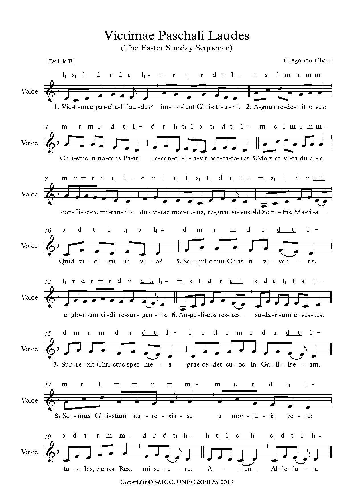 Victimae Paschali Laudes - Full Score - Download Choir Script PDF