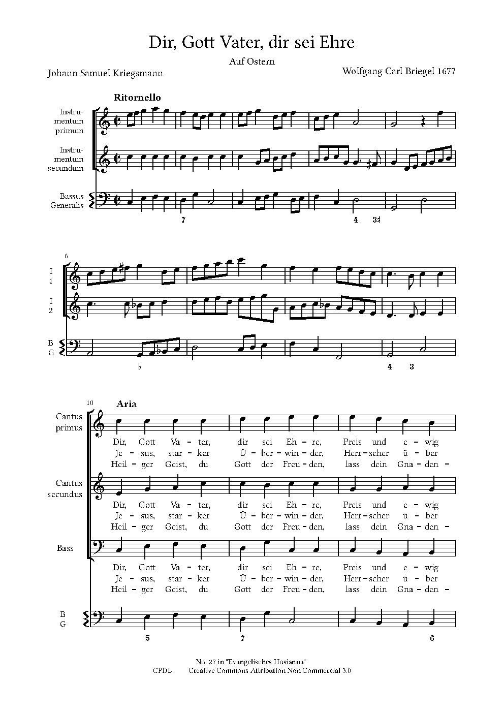 Dir, Gott Vater, dir sei Ehre - Choir Script PDF Thumbnail