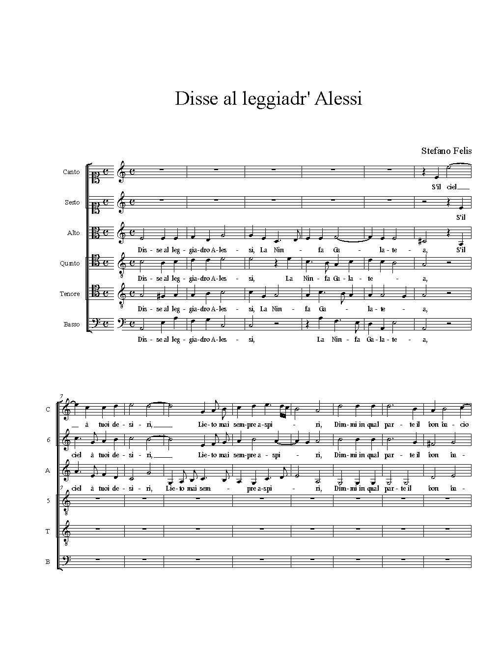 Disse al leggiadr' Alessi
