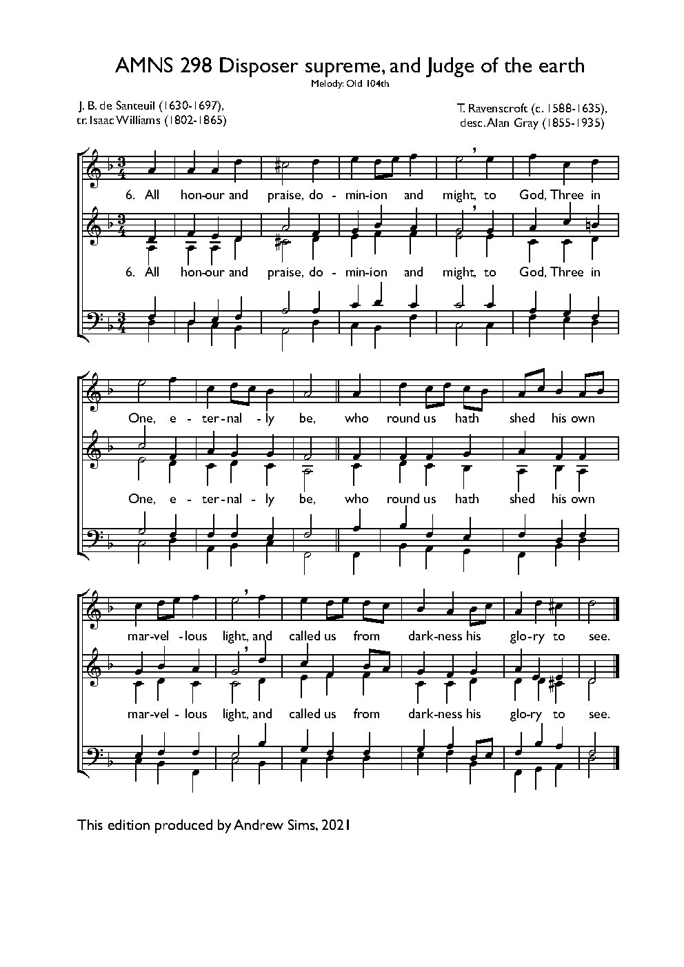 Disposer supreme, and Judge of the earth (I) - Choir Script PDF Thumbnail