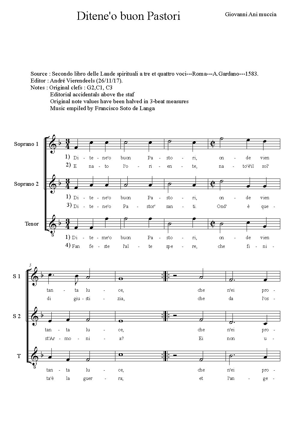 Ditene o' buon pastori
