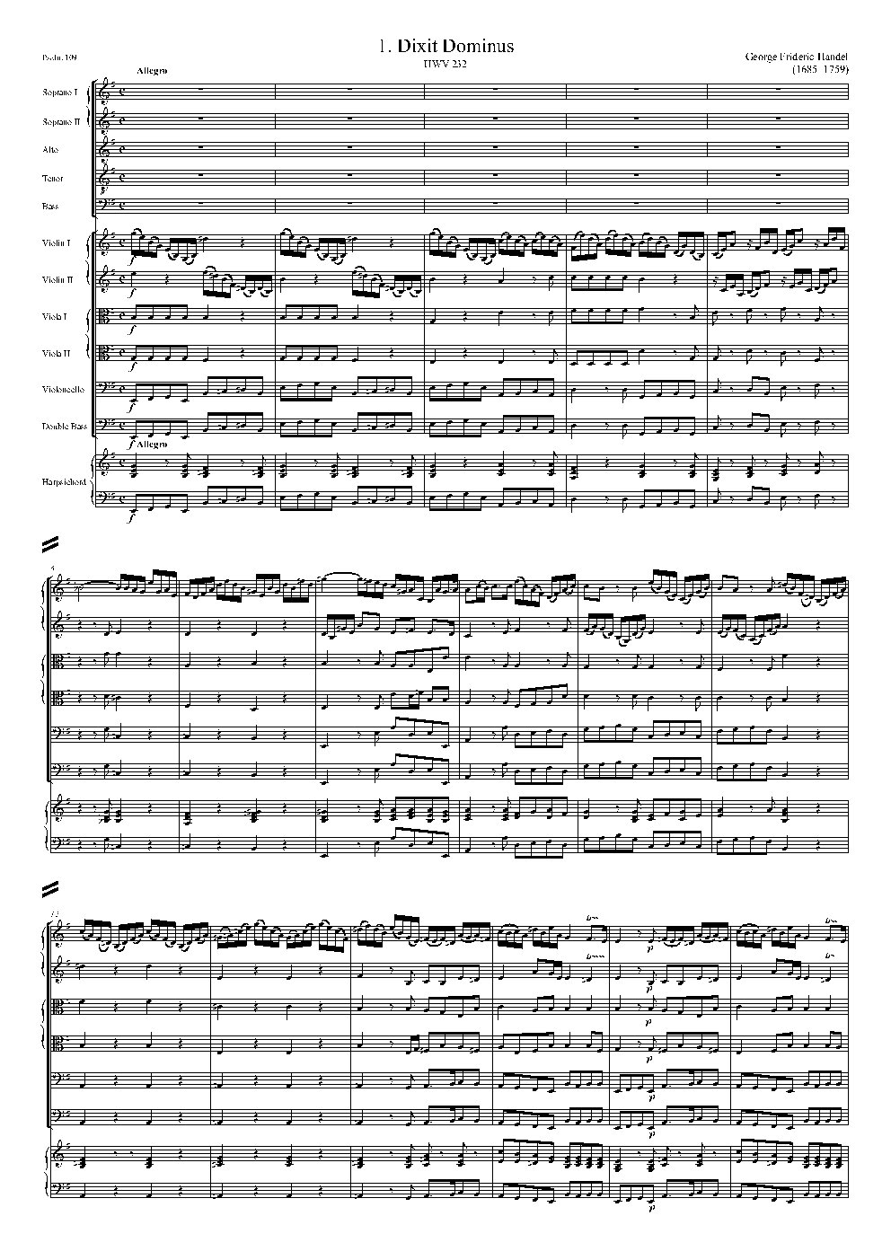 Dixit Dominus, HWV 232 - Choir Script PDF Thumbnail