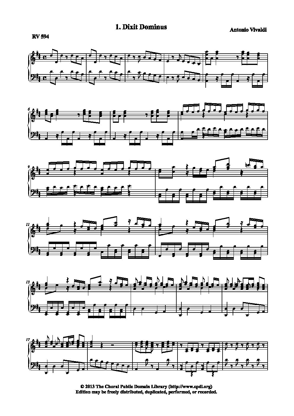 Dixit Dominus, RV 594 - Choir Script PDF Thumbnail