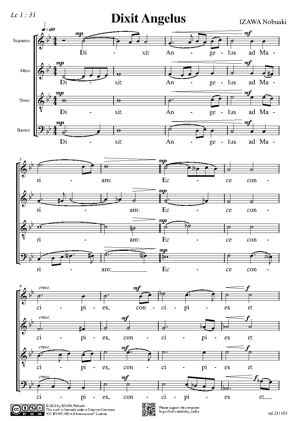Dixit Angelus - Choir Script PDF Thumbnail