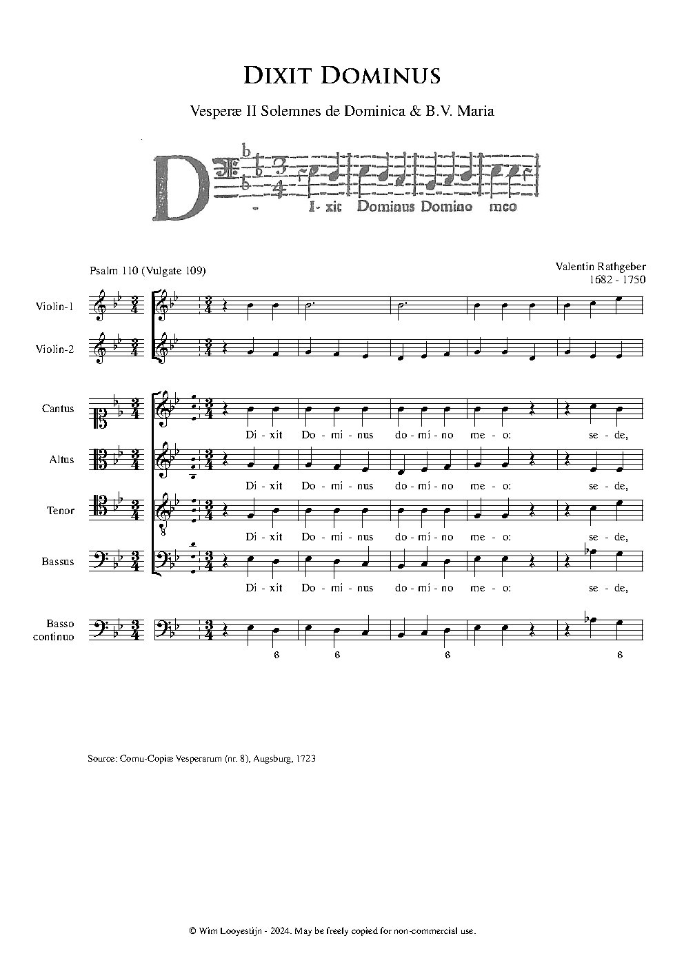 Dixit Dominus, Op.II No. 8