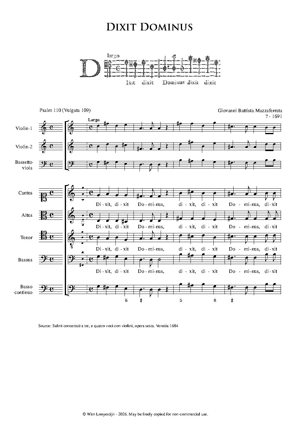 Dixit Dominus - Choir Script PDF Thumbnail