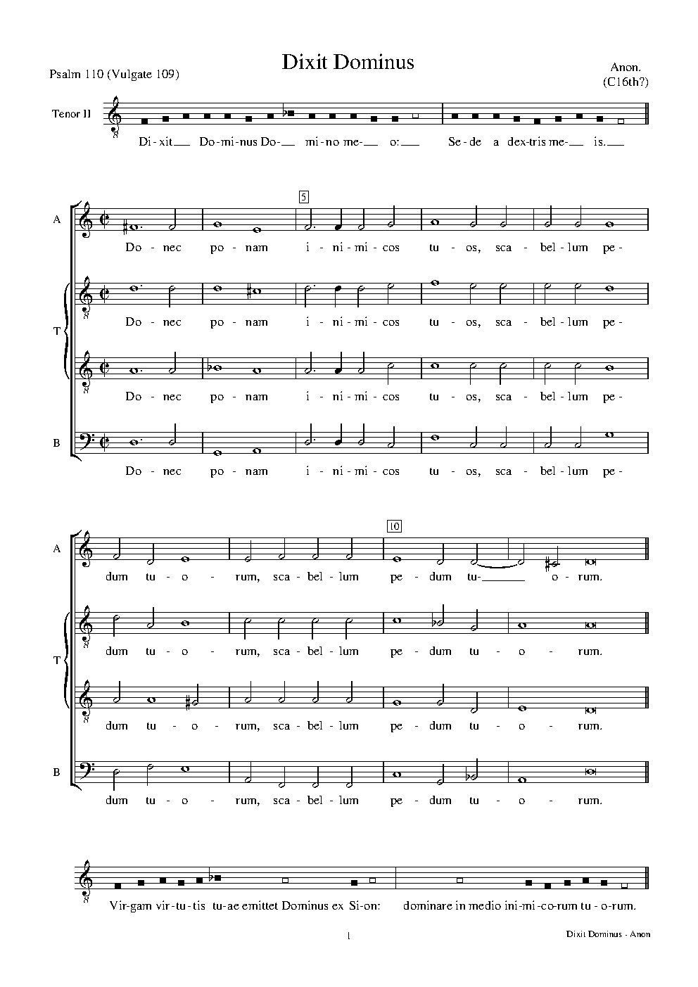 Dixit Dominus - Choir Script PDF Thumbnail