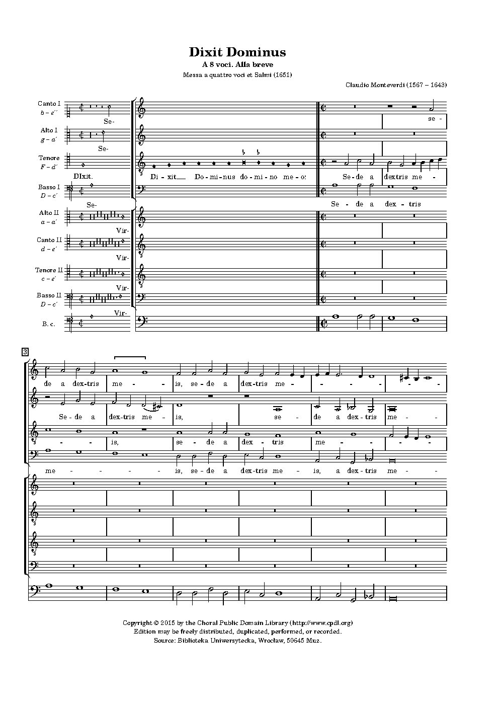 Dixit Dominus II (1650) - Choir Script PDF Thumbnail