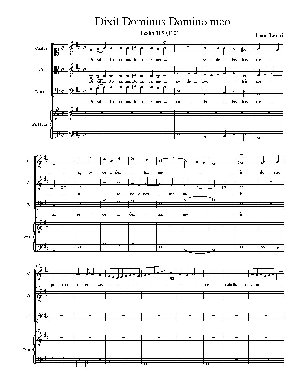 Dixit Dominus Domino meo - Choir Script PDF Thumbnail