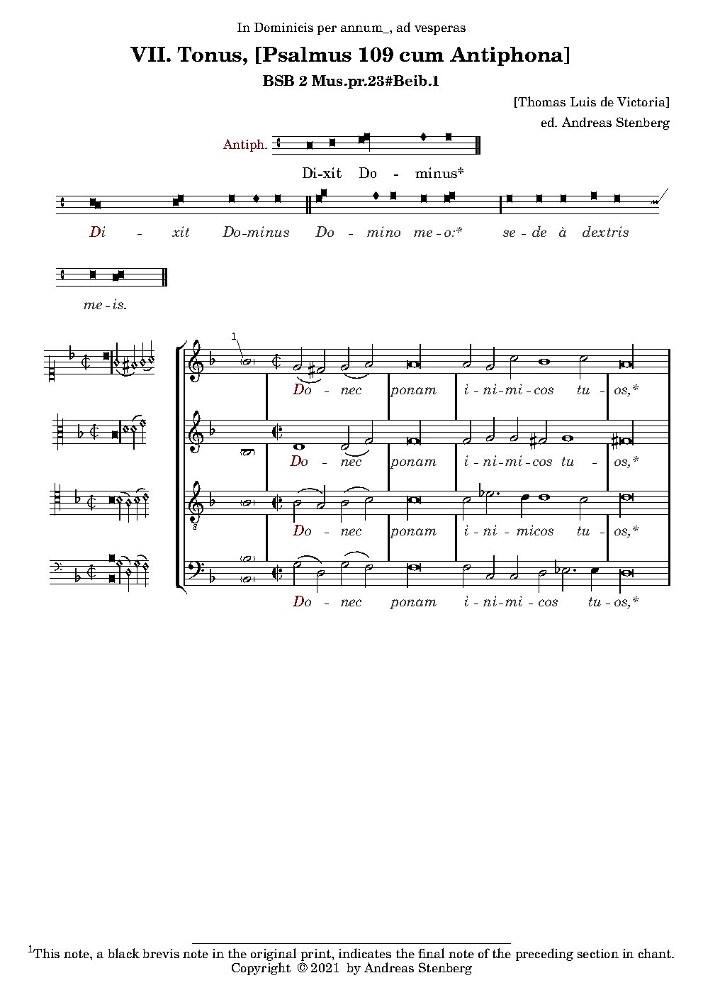 Dixit Dominus (tone VII falsobordone)