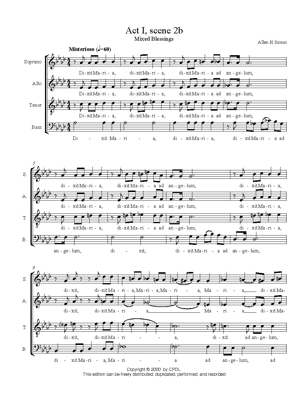 Dixit Maria - Choir Script PDF Thumbnail
