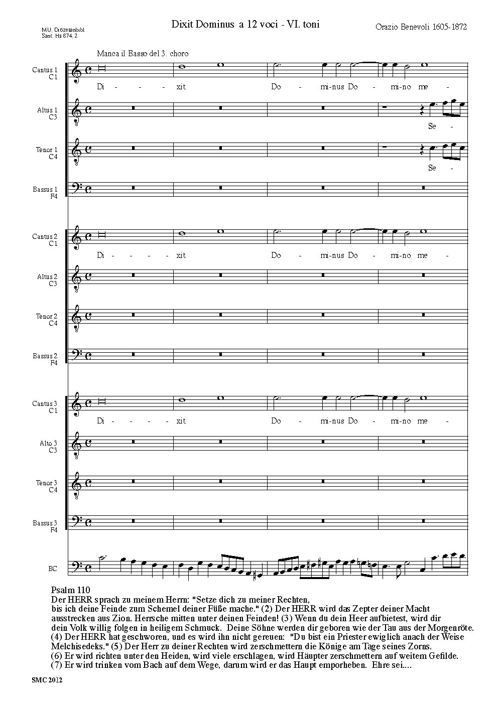 Dixit Dominus a 12 voci - VI. toni