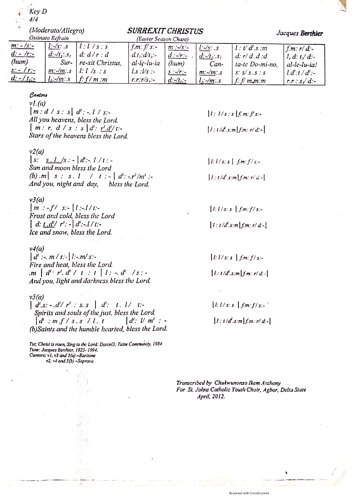 Surrexit Christus - Download Choir Script PDF