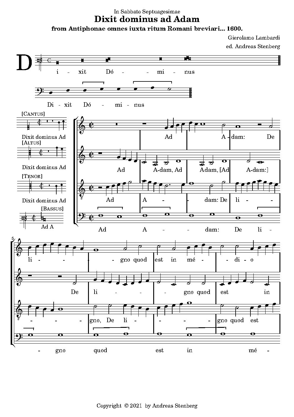 Dixit Dominus ad Adam